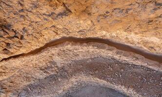 Ancient water drain in the rock. Masada fortress. Dead Sea, Jordan. High quality photo