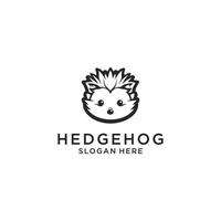 hedgehog logo illustration, porcupine silhouette logo template vector