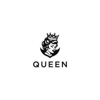 hermosa reina logo icono diseño ilustración. vector