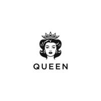 hermosa reina logo icono diseño ilustración. vector