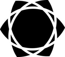 Black decorative hexagonal geometric shape vector