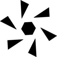 Triangular shapes around a hexagon vector