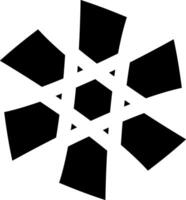 Black mandala decorative element with hexagon vector