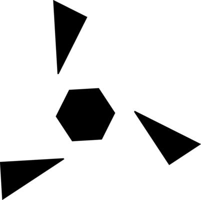 Hexagon decorated with triangles minimalist style