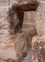 ojo de un aguja un portón en Jerusalén. foto