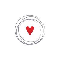 Abstract circular geometric line heart logo vector