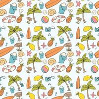 Seamless summer vacation pattern vector