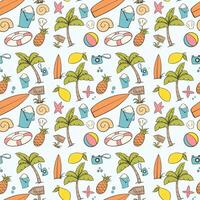 Seamless summer vacation pattern vector