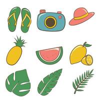 Summer element collection in flat design vector