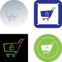 Unique Unlock Cart Icon Design vector