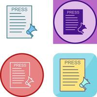 Unique Press Releases Icon Design vector