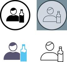 Unique Man And Drink Icon Design vector