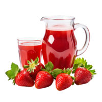 Strawberry lemonade in glass. Cocktail with strawberry, ice in glass png