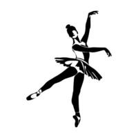 continuo línea Arte dibujo. ballet bailarín bailarina. ilustración silueta de un bailarín vector