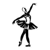 continuo línea Arte dibujo. ballet bailarín bailarina. ilustración silueta de un bailarín vector