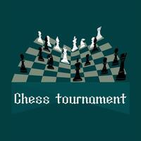 illustration chess background. Flyer design for chess tournament, match, game vector