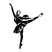 continuo línea Arte dibujo. ballet bailarín bailarina. ilustración silueta de un bailarín vector