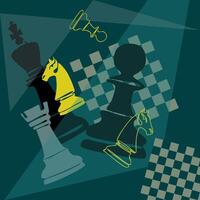 illustration chess background. Flyer design for chess tournament, match, game vector