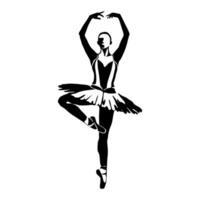 continuo línea Arte dibujo. ballet bailarín bailarina. ilustración silueta de un bailarín vector