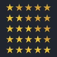 Five-star customer product rating review for apps and websites, Five stars icon vector