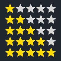 Five-star customer product rating review for apps and websites, Five stars icon vector