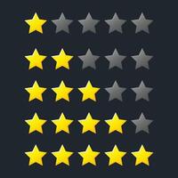 Five-star customer product rating review for apps and websites, Five stars icon vector