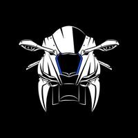 Sport Motorcycle silhouette on Black background. Can be used for printed on motorcycle club t-shirt, background, banner, posters, icon, web, etc. vector