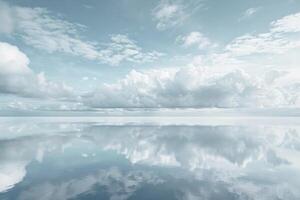 Serene Cloudscape and Reflective Water Surface photo