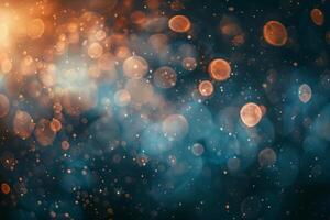 Abstract Bokeh Lights in Warm and Cool Tones photo