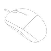 computer mouse line art eps vector