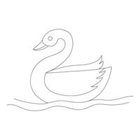 Duck line art illustration in format vector