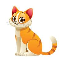 Cartoon cat sitting. Illustration isolated on white background vector