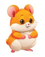Cute hamster cartoon illustration isolated on white background vector