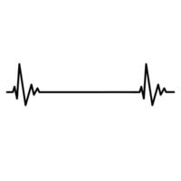 Sinus bradycardia linear illustration on white background vector