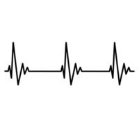 Normal heart rate linear illustration on white background vector