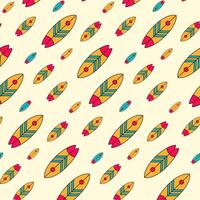 Summer seamless pattern with multicolored surfboards vector