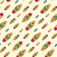 Summer seamless pattern with multicolored surfboards vector