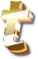 Gold Alphabet Letter and Number png