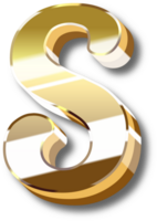 Gold Alphabet Letter and Number png