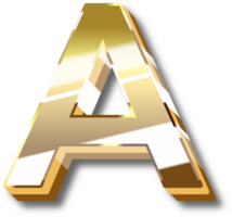 Gold Alphabet Letter and Number png