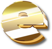 oro alfabeto lettera e numero png