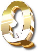 Gold Alphabet Letter and Number png