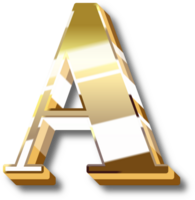 Gold Alphabet Letter and Number png