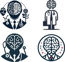 Brain Logo, brain and bird symbol of freedom combination vector