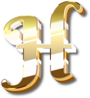 Gold Alphabet Letter and Number png