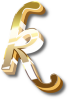 Gold Alphabet Letter and Number png