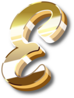 Gold Alphabet Letter and Number png