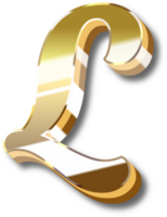 Gold Alphabet Letter and Number png