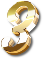 Gold Alphabet Letter and Number png