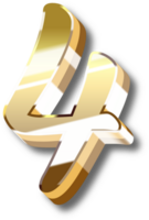 oro alfabeto lettera e numero png